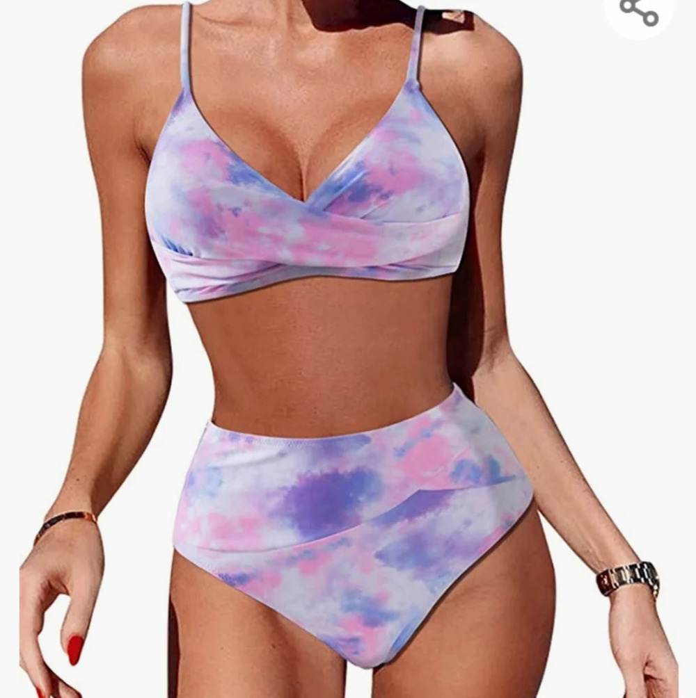 Suuksess Twist High Waisted Bikini Sexy Push Up Swimsuit Size Womens Medium NEW